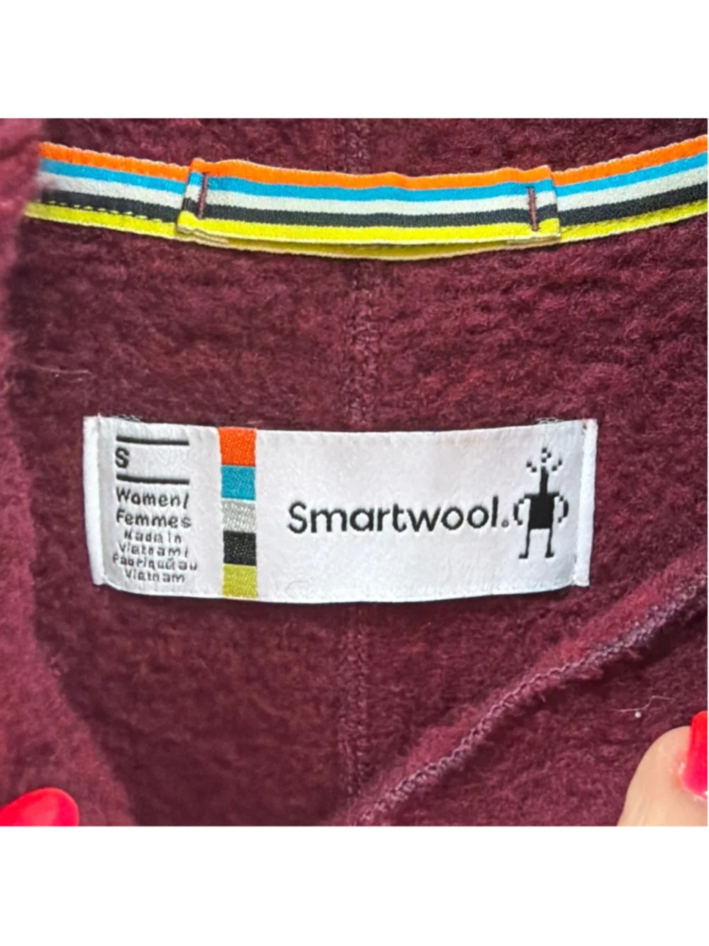 Smartwool Hudson Trail Pullover Fleece Sz Small in Tibetan Red! - Picture 6 of 8